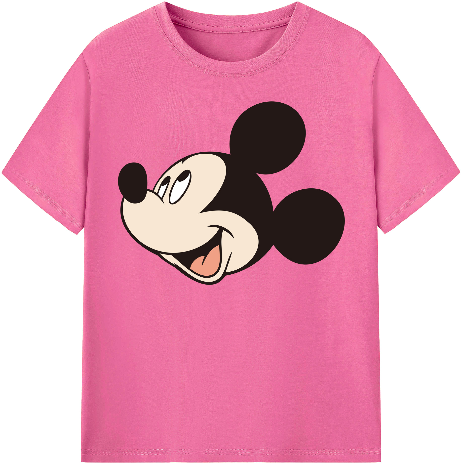 （画像用） ミッキーマウス Mickey Mouse レディースカジュアルプリントTシャツ（綿100％）